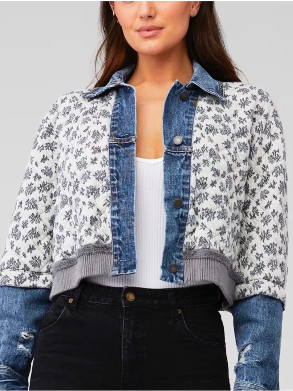 FREE PEOPLE DITSY DENIM JACKET - Picture 6 of 11